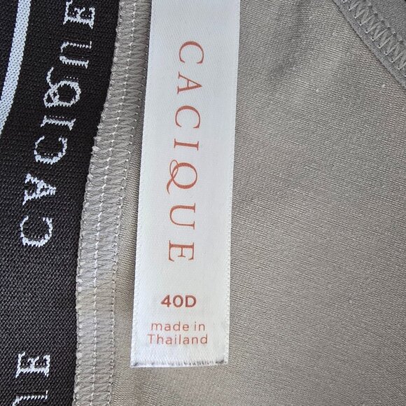 Cacique Unlined Full Coverage No-Wire Bra – Size 40D (Gray with White Floral Pri - Picture 6 of 8